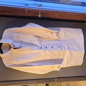 Duluth Trading Co Cream Button-Up Dress